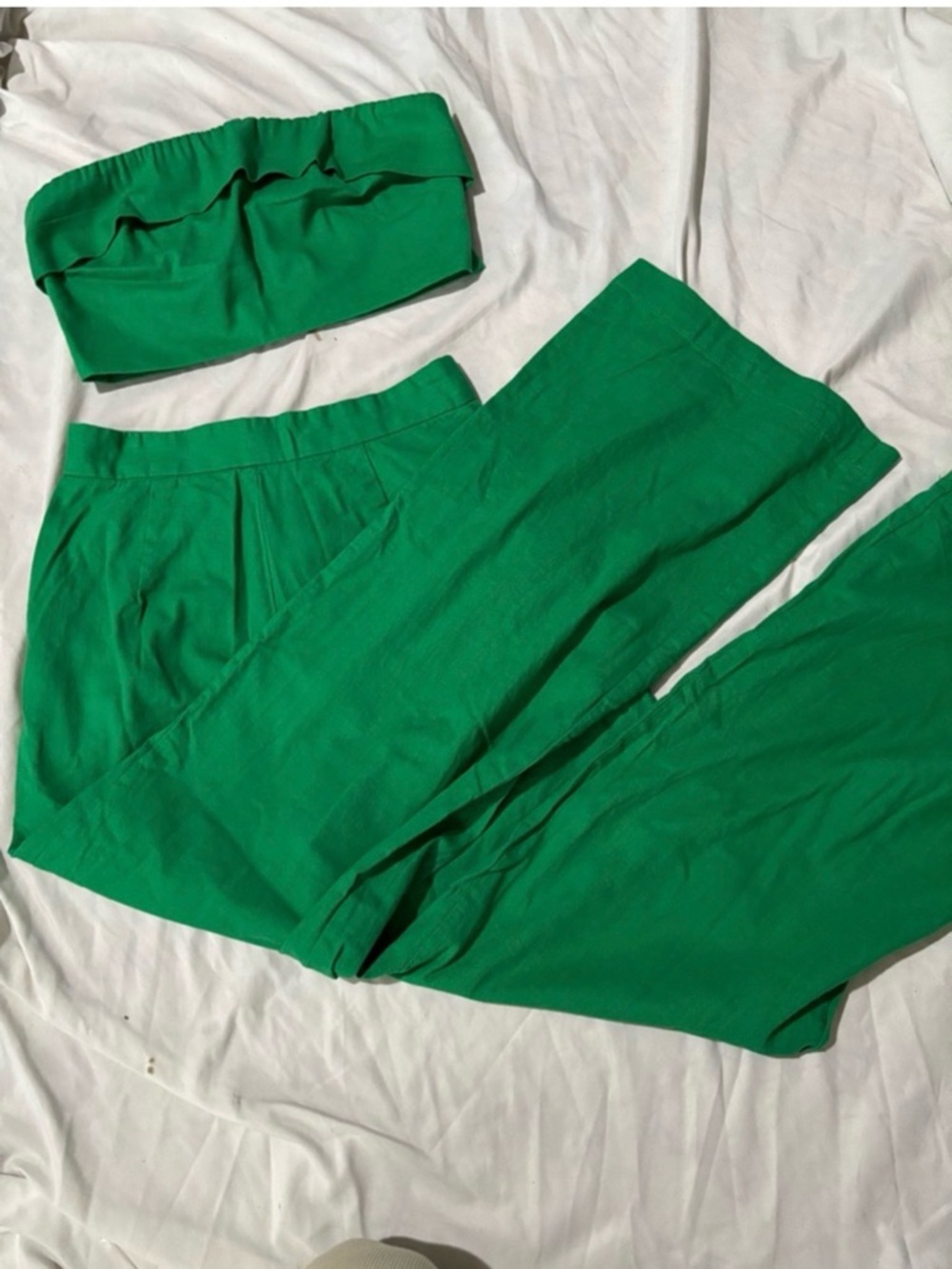 Princess Polly Emerald Green Wide Leg Pants - Picture 3 of 8